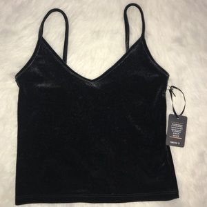 Forever21 Black Velvet Tank Top